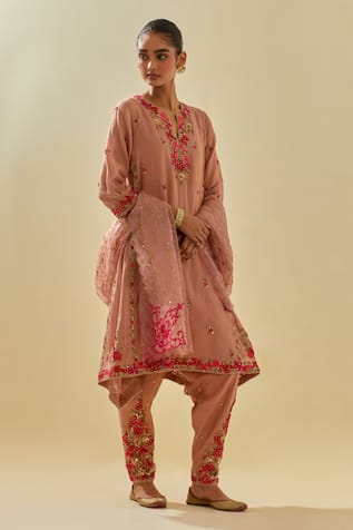 KORA Applique Embellished Kalidar Salwar Set 