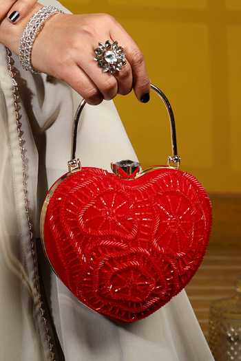House of Webhin Heartbeat Cutdana Embellished Clutch 
