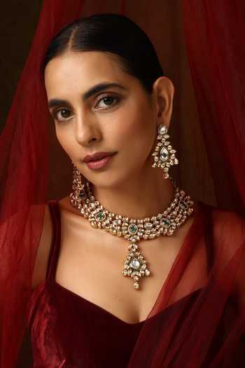 Swabhimann Kundan Studded Necklace Set 
