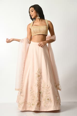 Salt and Spring Floral Applique Lehenga Set 