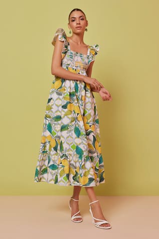 NOIB Elora Lemoncello Print Dress 