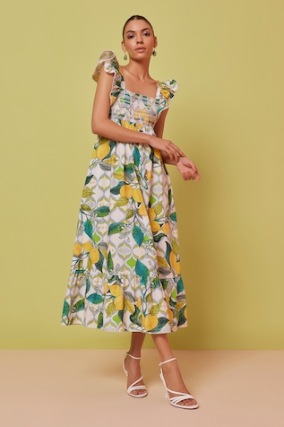 NOIB Elora Lemoncello Print Dress