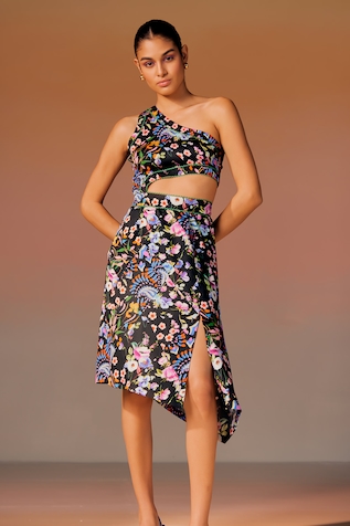 NOIB Ines Blossom Print Cut-Out Dress