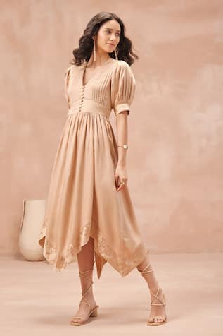 NOIB Amelia Asymmetric Hem Midi Dress 