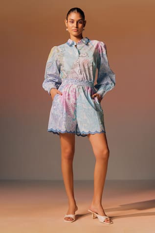 NOIB Carmen Paisley Print Shirt Shorts Co-ord Set 