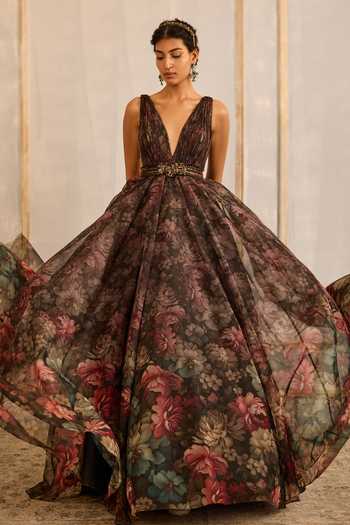 Cedar & Pine Vintage Garden Print Gown 