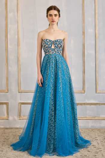 Cedar & Pine Sequin Embroidered Gown 