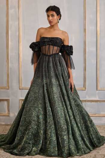 Cedar & Pine Victorian Floral Print Gown 