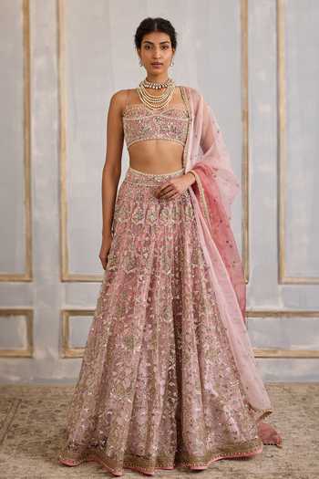 Cedar & Pine Ombre Embroidered Lehenga Set 