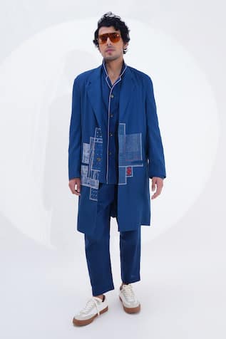 Jajaabor Plain Pojagi Patchwork Long Jacket 