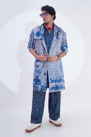 Jajaabor Collage Print Trench Jacket 