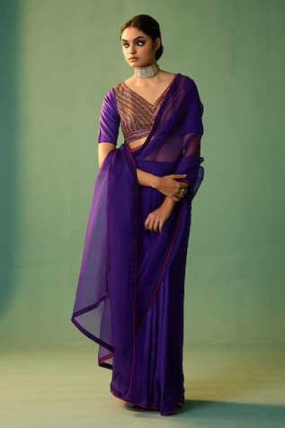 Nishar Ahmed Mayra Plain Saree 