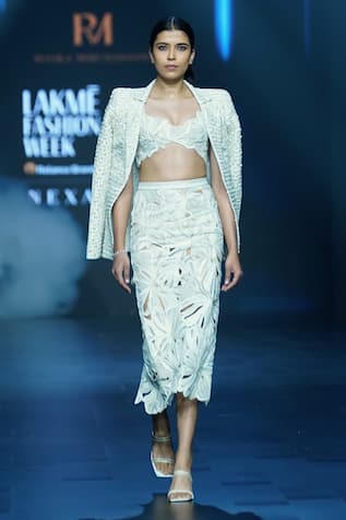 Ritika Mirchandani Elysian Basket Woven Blazer Skirt Set 