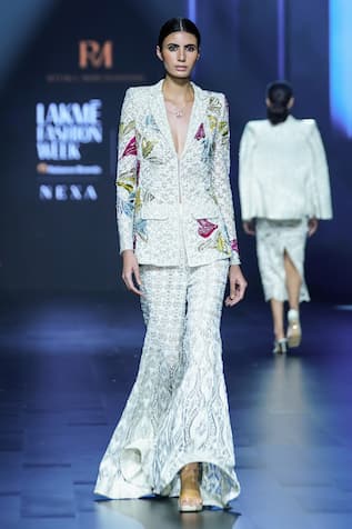 Ritika Mirchandani Ethereal Floral Embroidered Blazer & Sharara Set 