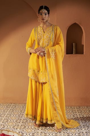 Sonia Khatri Azalea Embroidered Kurta Sharara Set 