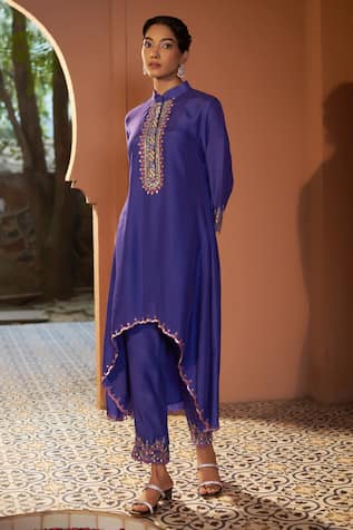 Sonia Khatri Viola High Low Embroidered Kurta & Pant Set 