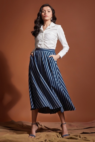 tara and i Stripe Pattern Skirt