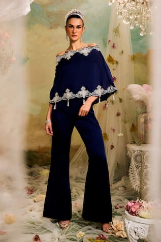 Studio22 by Pulkita Arora Bajaj Cutwork Embroidered Top Pant Set 