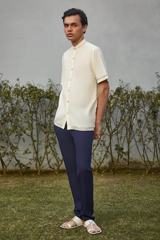 Vaani Beswal Pyro Placed Threadwork Shirt 