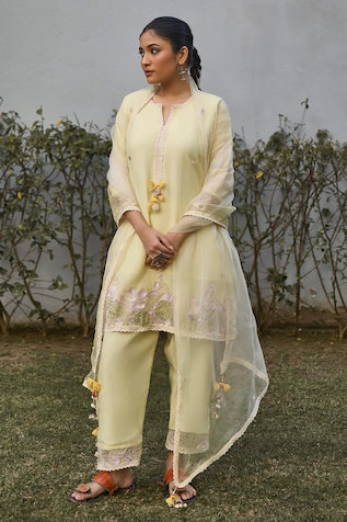 Vaani Beswal Dalan Hand Embroidered Kurta Trouser Set