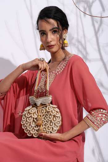 House of Webhin Gather Embellished Potli With Detachable Handle 