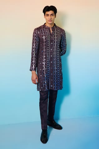 Contrast By Parth Wizard Mirror Embellished Kurta Set 