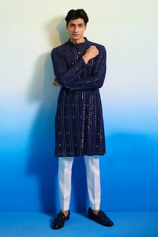 Contrast By Parth Resham Embellished Kurta Set 