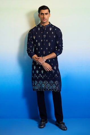 Contrast By Parth Mirror Embellished Kurta & Pant Set 