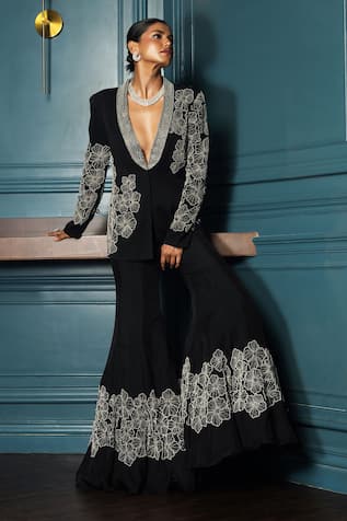 Charu and Vasundhara Vega Embroidered Blazer & Pant Set 