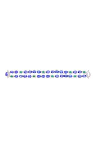 KAJ Fine Jewellery 18KT White Gold Azure Multi-Lined Soft Tennis Bracelet 