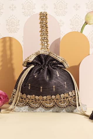 AMYRA Tari Fleur Garden Zari Woven Potli Bag 