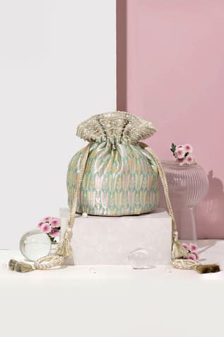 AMYRA Titli Ambrosia Banarasi Silk Potli Bag 