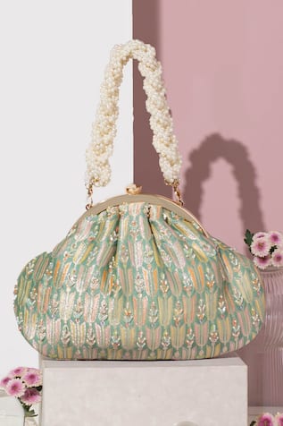 AMYRA Titli Ambrosia Banarasi Silk Vintage Clutch 