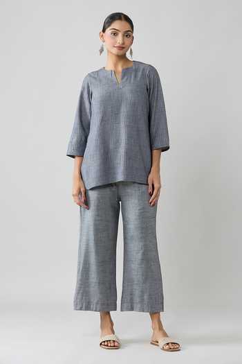 Naintara Bajaj Pintucked Top & Solid Pant Co-ord Set 