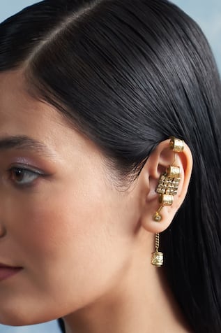 Charkhee Stones Embellished Ear Cuffs 