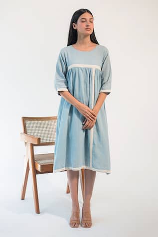 Merakus Applique Geometric Pattern Dress 