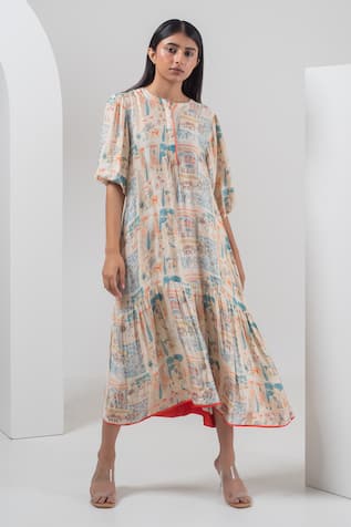 Merakus Imperial Print Dress With Slip 