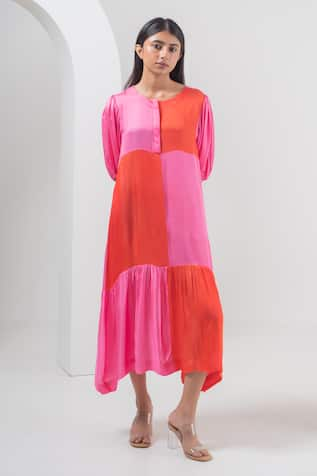 Merakus Color Blocked Dress With Slip 