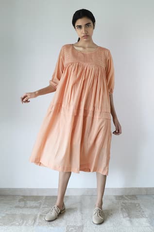 Merakus Pleated Yoke Dress 