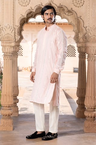 Preevin Mirror Vine Embroidered Kurta Set 