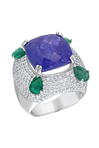 KAJ Fine Jewellery 18KT White Gold Azure Cocktail Ring 