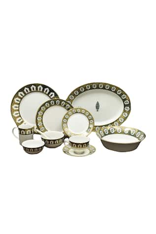 Chinar Geometric & Floral Work Dinnerware Set 