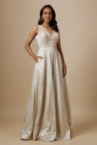 Masumi Mewawalla Hand Embroidered Jumpsuit 