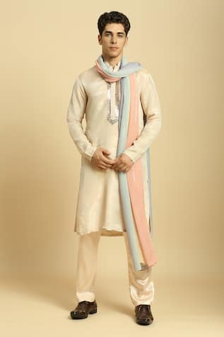 Masumi Mewawalla Straight Kurta Set With Ombre Dupatta 