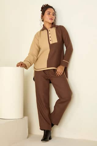 Savaaya Color Blocked Pattern Shirt & Pant Set 