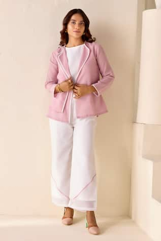 Savaaya Double Flap Open Jacket Pant Set 