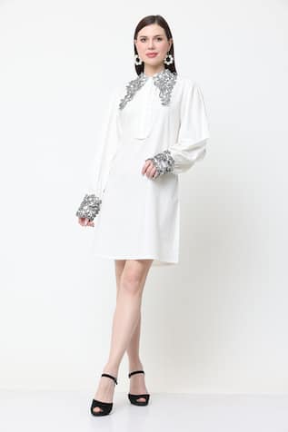 Midori By Sgv Khaleesi Placed Cutwork Dress 