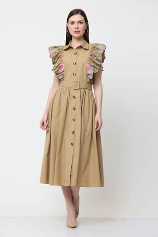 Midori By Sgv Elie Floral Ruffle Dress 