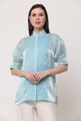 Midori By Sgv Camile Pleated Top 