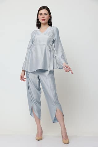 Midori By Sgv Nora Pleated Bodice Angrakha With Pant 